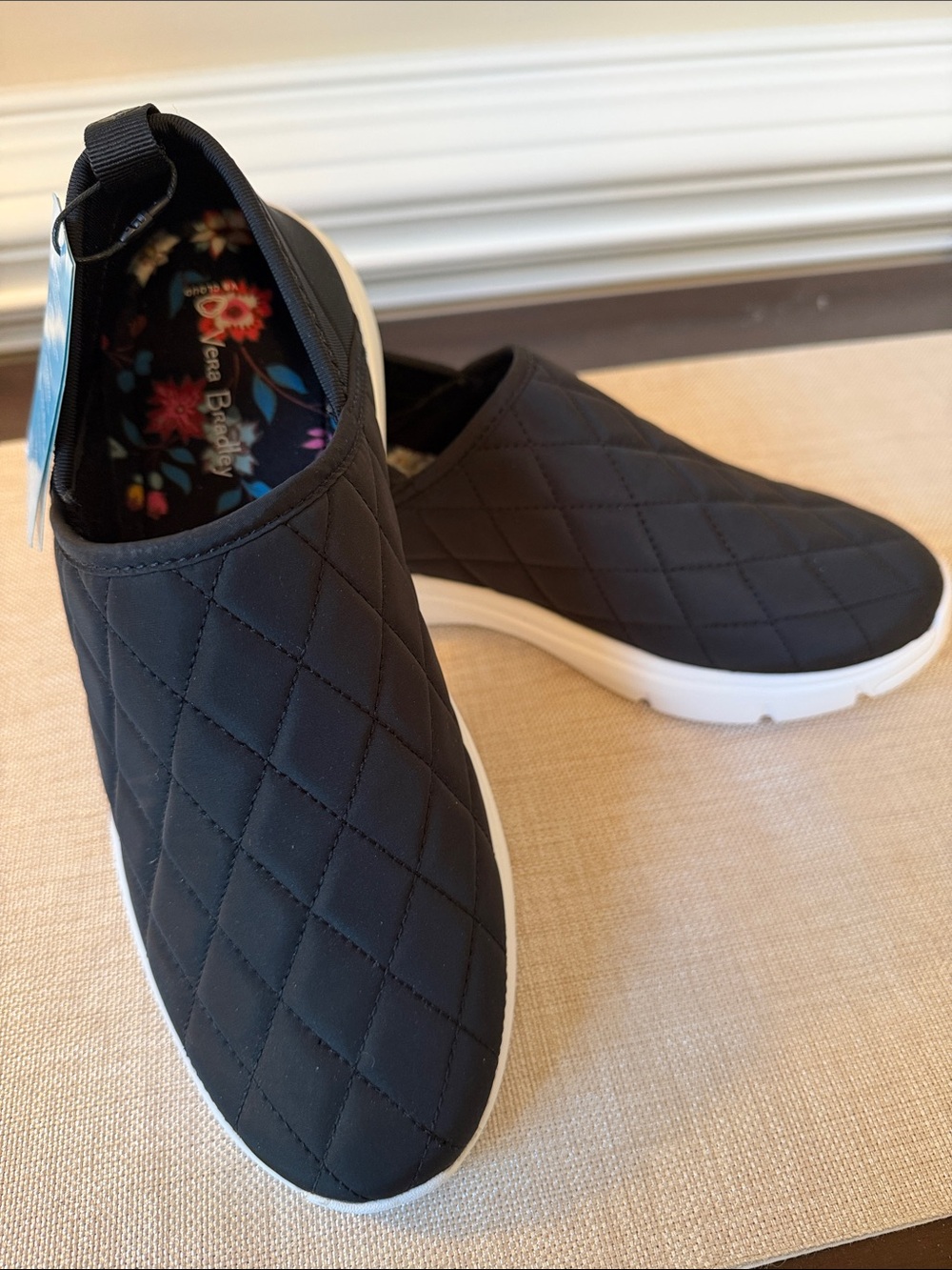 NWT Vera Bradley Slip-On Quilted Casual Sneakers - Black
